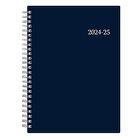 2024-2025 Day Designer Weekly/Monthly Planning Calendar, 5-7/8" x 8-5/8", Enterprise/Solid Navy, July To June, 147732