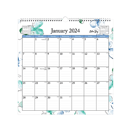 2024 Blue Sky™ Monthly Wall Calendar, 12" x