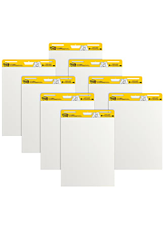 Post-it® Super Sticky Easel Pads, 25 in x 30 in, 8 Pads, 30 Sheets/Pad,Great for Virtual Teachers and Students, White