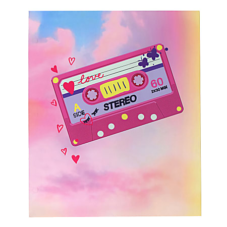 Top Flight Fashion 2-Pocket Folder, 9-7/8" x 11-13/16", Cassette Tape