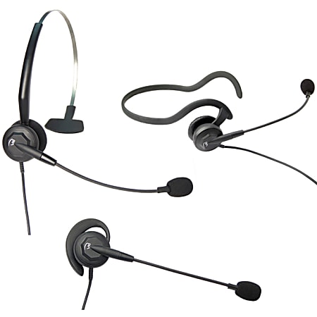 VXi Tria V Convertible Headset - Mono - Quick Disconnect - Wired - 300 Ohm - 20 Hz - 15 kHz - Over-the-ear, Behind-the-neck, Over-the-head - Monaural - Semi-open - Noise Cancelling, Electret Microphone