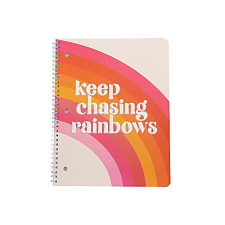Eccolo BTS Notebook, 8-1/2" x 11", 1 Subject, College Ruled, 80 Sheets, Chasing Rainbows