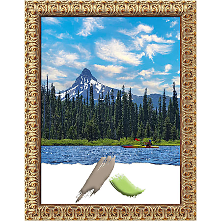 Amanti Art Florentine Gold Wood Picture Frame, 21" x 27", Matted For 18" x 24"