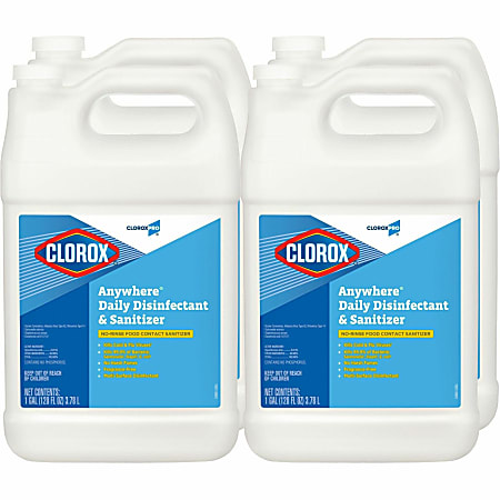 CloroxPro™ Anywhere Daily Disinfectant and Sanitizer Refill - 128 fl oz (4 quart) - Disinfectant, pH Balanced - Translucent - 72 / Bundle