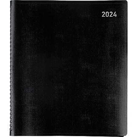 2024 Office Depot® Brand Monthly Planner, 9" x 11", Black, January to December 2024 , OD710600