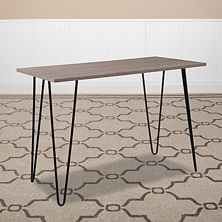 Flash Furniture Wood-Grain Console Table, 27-1/2"H x 40-1/4"W x 19-3/4"D, Driftwood/Black