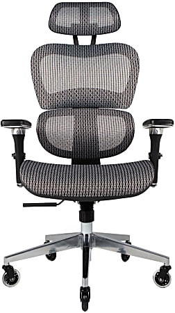 Nouhaus Ergo3D Ergonomic Fabric High-Back Office Chair, Silver Gray