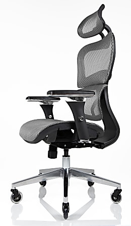 Nouhaus Ergo3D Ergonomic Fabric High Back Office Chair Silver Gray