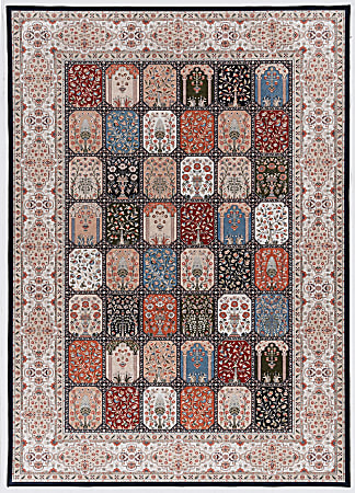 Linon Innova Area Rug, 42"H x 60"W, Nia Black/Ivory