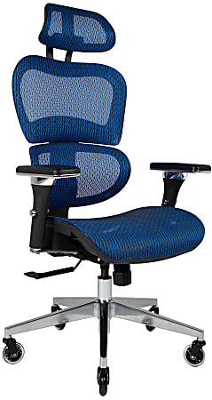 Nouhaus Ergo3D Ergonomic Fabric High-Back Office Chair, Brilliant Blue