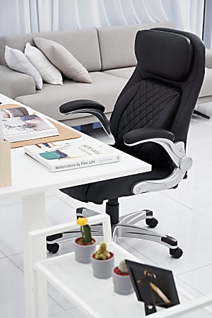 Nouhaus Posture Ergonomic PU Leather High-Back Executive Office Chair, Flat Black