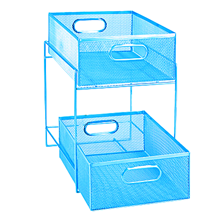 Mind Reader 2-Tier Metal Mesh Storage Basket, Medium