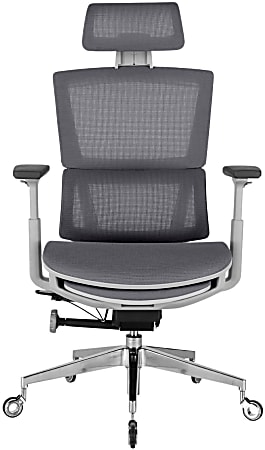 Nouhaus Rewind Ergonomic Fabric High-Back Executive Office Chair, Gray