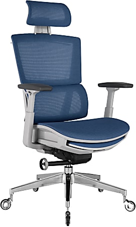 Nouhaus Rewind Ergonomic Fabric High-Back Executive Office Chair, Navy