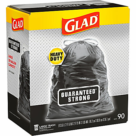 Glad Large Drawstring Trash Bags - Large Size - 30 gal CLO78952PL