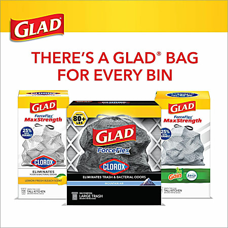 Glad® Drawstring Large Trash Bags, 30 gal, 1.05 mil, 30 x 33