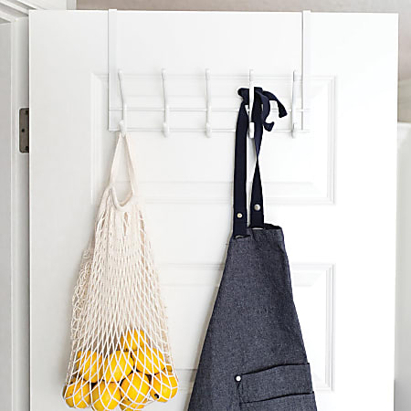 Better Houseware 2 Tier Over Door Hook Rack 9 14 H x 20 W x 4 D White ...