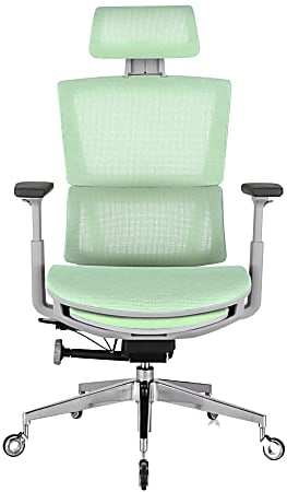 Nouhaus Rewind Ergonomic Fabric High-Back Executive Office Chair, Mint Green