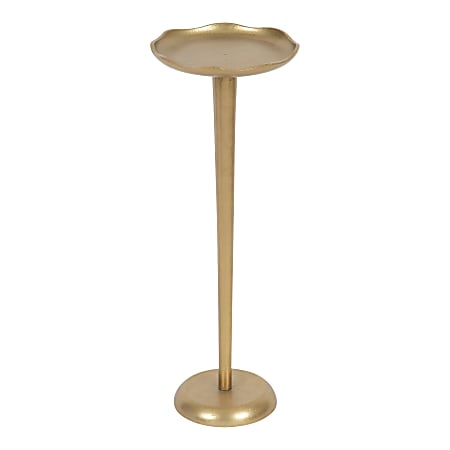 Kate and Laurel Alessia Aluminum Round Drink Table, 22"H x 8"W x 8"D, Gold