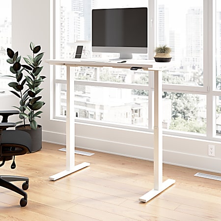 Bush Business Furniture Move 60 Series 48"W x 24"D Electric Height Adjustable Standing Desk, White/White Powder Coat, Standard Delivery