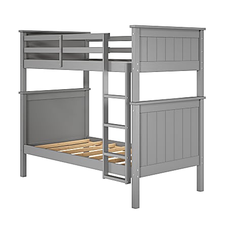 Linon Finola Bunk Bed, Twin Over Twin, Gray