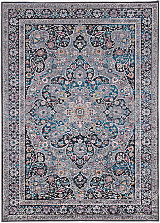 Linon Innova Area Rug, 5' x 7', Dallas Grey/Teal 