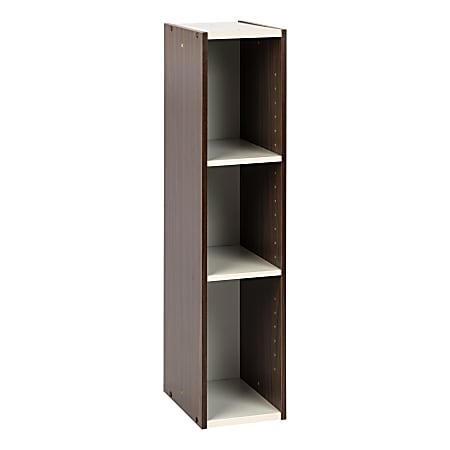 IRIS 35"H 3-Shelf Slim Space-Saving-Shelf, Walnut Brown