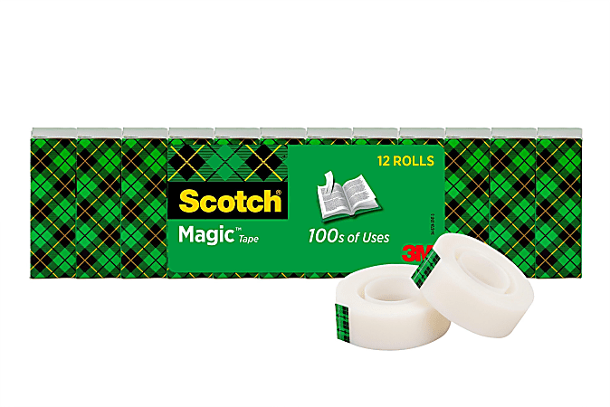 Scotch Magic Tape Invisible 34 in x 1000 in 12 Tape Rolls Home