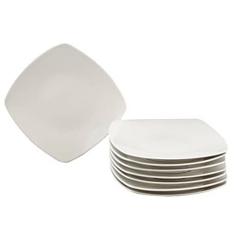 Gibson Simplicity Buffetware Ceramic Dessert Plates, 8-1/4", Pack Of 8 Plates
