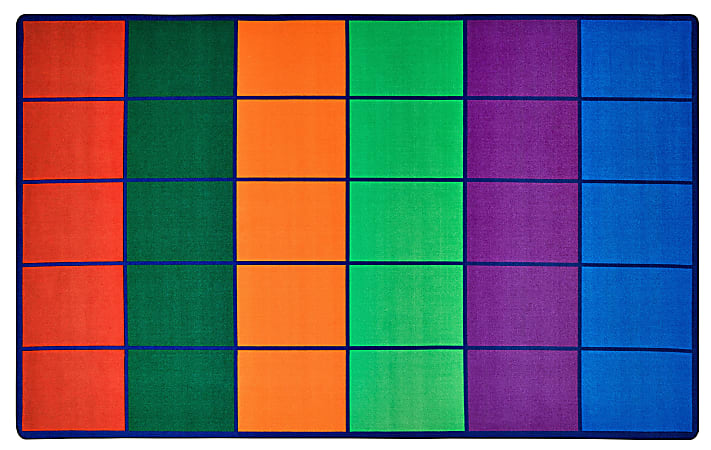 Carpets for Kids Rectangle Activity Rug, Colorful Rows Seating, 8' 4" x 13' 4", Multicolor