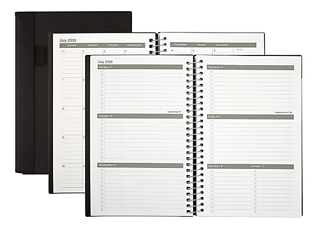Office Depot® Stellar Weekly/Monthly Academic Planner, 5-1/2" x 8-1/2", Black, July 2019 to June 2020