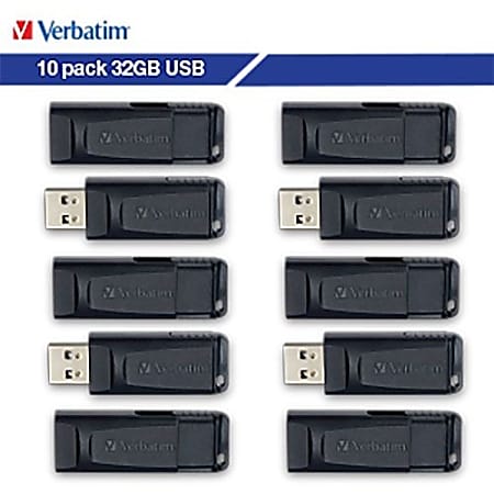 Verbatim Store 'n' Go USB-A Flash Drives, 32GB, Black, Pack Of 10 Drives