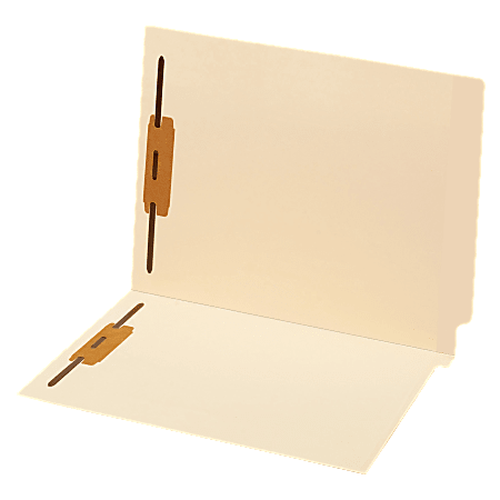 Globe-Weis® End-Tab Fastener Folders, Straight Cut, Letter Size, Manila, Box Of 50