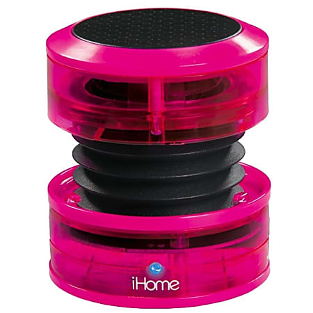iHome iM60 Speaker System - Portable - Battery Rechargeable - Neon Pink