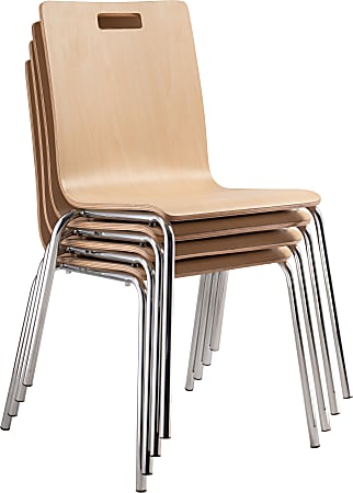 National Public Seating Bushwick Café Chairs, Natural, Pack Of 4 Chairs