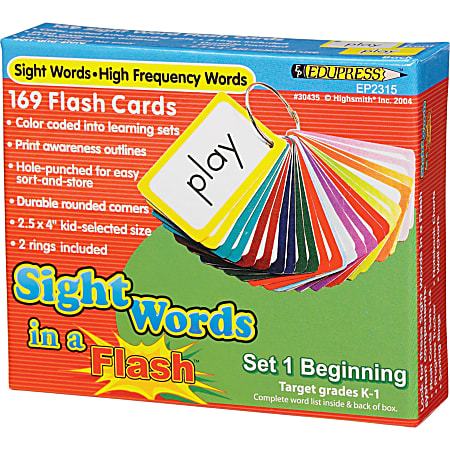 Edupress Sight Words In A Flash Learning System: