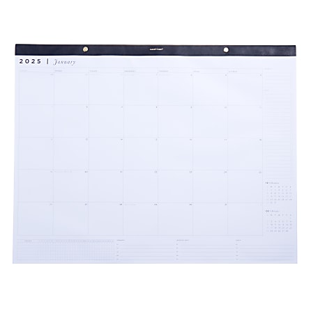 2025 Russel & Hazel Vegan Leather Monthly Pad, 22 x 17 , Traditional, January 2025 To December 2025