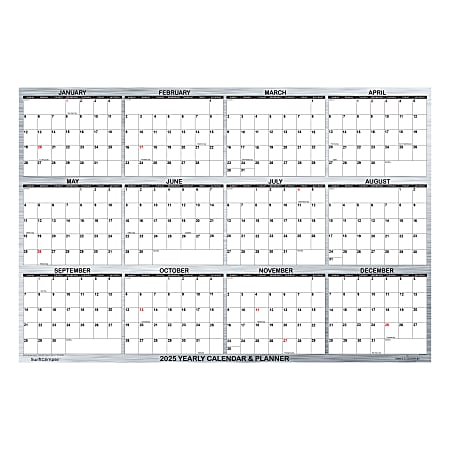 2025 SwiftGlimpse Daily/Yearly Wall Calendar, 24" x 36", Metal, January 2025 To December 2025, SG 2025 WOOD