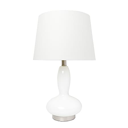 Lalia Home Glass Dollop Table Lamp, 23-1/2"H, White Shade/White Base