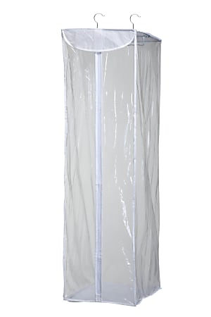 Honey-Can-Do Short Hanging Storage Closet, 42"H x 20"W x 12"D, Clear/White