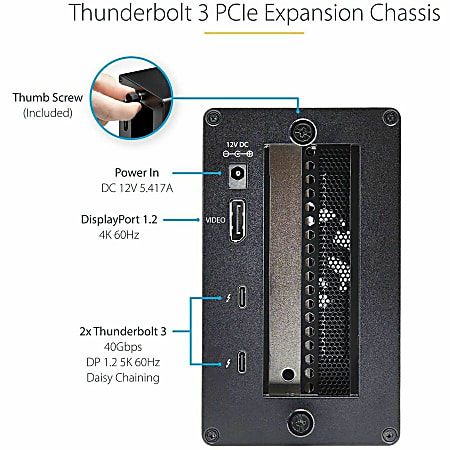 StarTech.com Thunderbolt 3 PCIe Expansion Chassis with DisplayPort PCIe ...