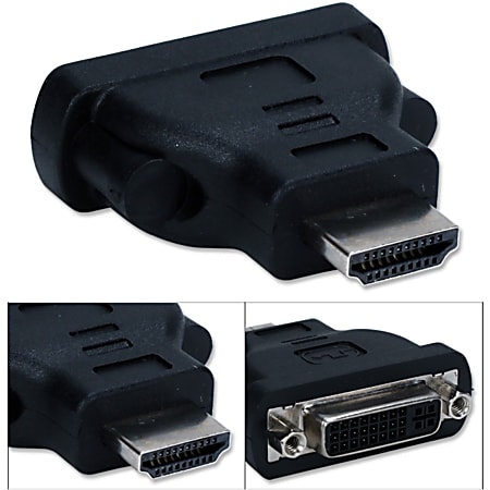 QVS High Speed HDMI Male to DVI Female Adaptor - 1 x 19-pin HDMI (Type A) Digital Audio/Video Male - 1 x 24-pin DVI-D Digital Video Female