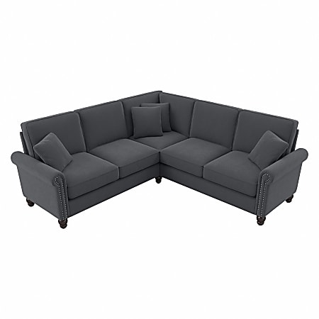 Bush® Furniture Coventry 87"W L-Shaped Sectional Couch, Dark Gray, Standard Delivery