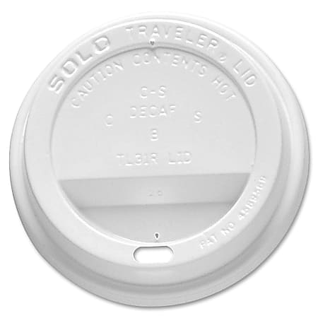 Solo® Traveler Lids, 10/24 Oz Cups, White, Carton Of 300
