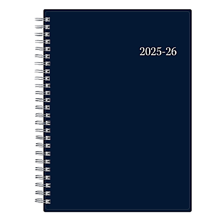 2025-2026 Blue Sky Solid Navy Weekly/Monthly Academic Planning Calendar, 5-7/8" x 8-5/8", July 2025 to June 2026, 147732-A