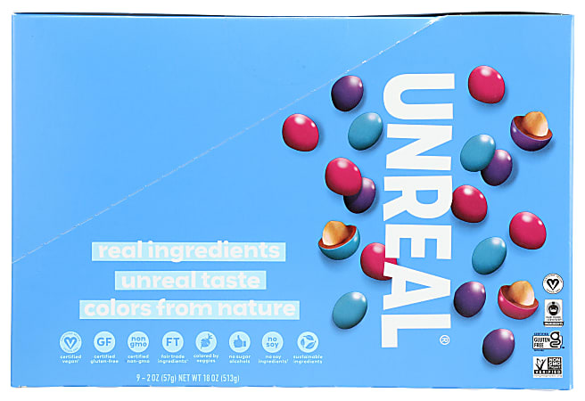 Unreal Dark Chocolate Peanut Gems, 2 Oz, Total Qty 9