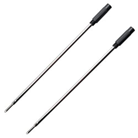 Office Depot® Brand Cross Ballpoint Pen Refills, Medium Point, 1.0 mm, Black, Pack Of 2