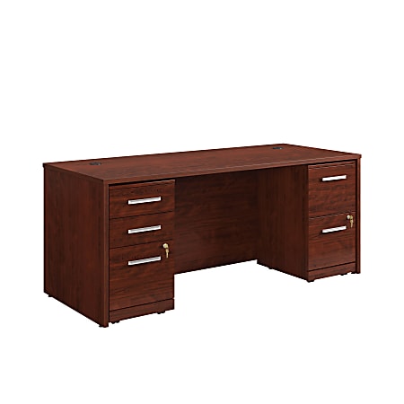 Sauder® Affirm Collection Executive Desk With 2-Drawer Mobile Pedestal File And 3-Drawer Mobile Pedestal File, 72”W x 30"D, Classic Cherry