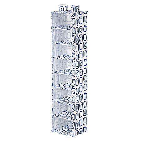 Honey-Can-Do 8-Shelf Hanging Vertical Closet Organizer, 54"H x 12"W x 12"D, Blue/White