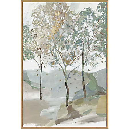 Amanti Art Breezy Landscape Trees II by Allison Pearce Framed Canvas Wall Art Print, 33”H x 23”W, Maple